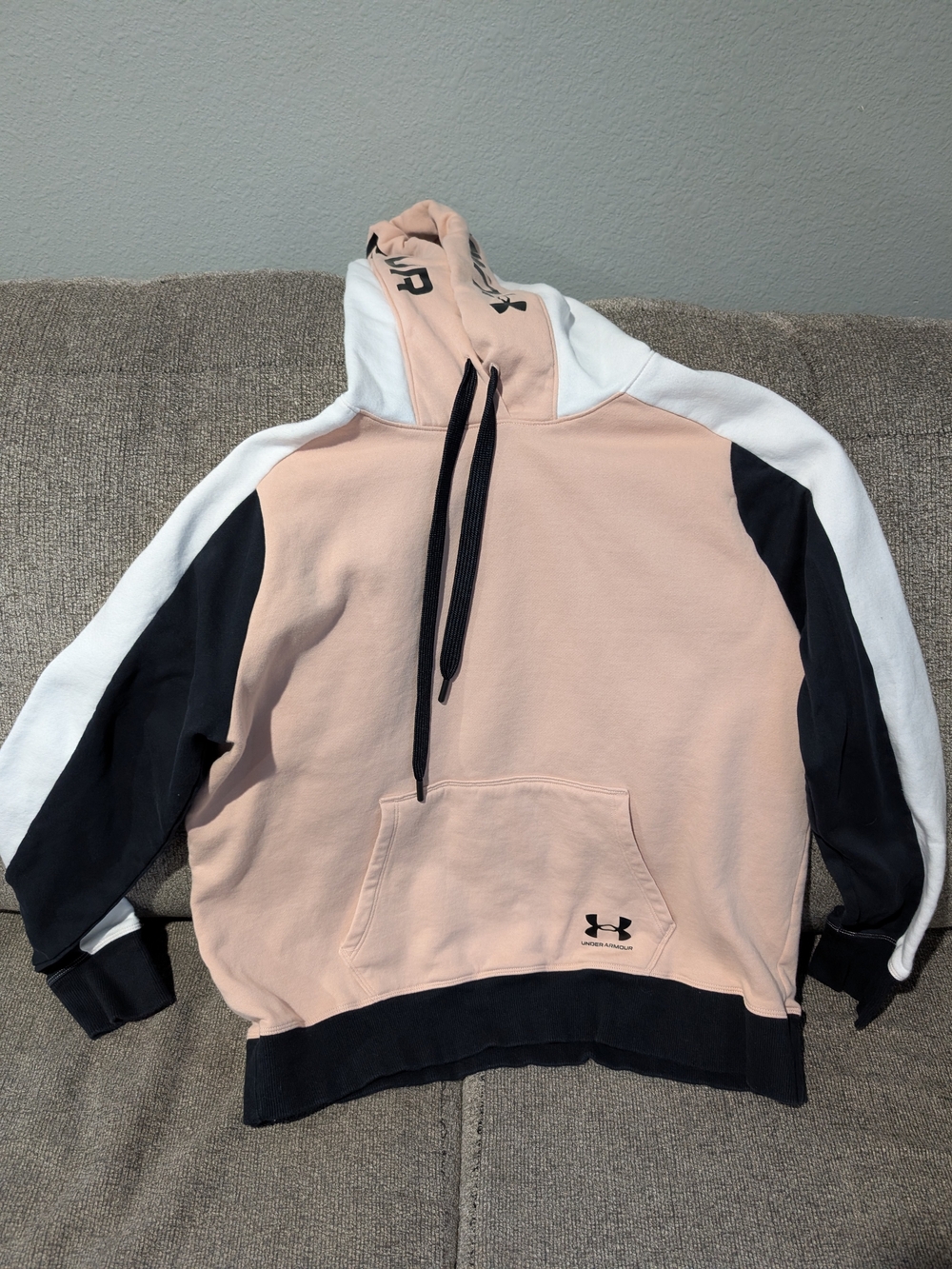 Under Armour Women's Blush Pink Colorblock Pullover Hoodie